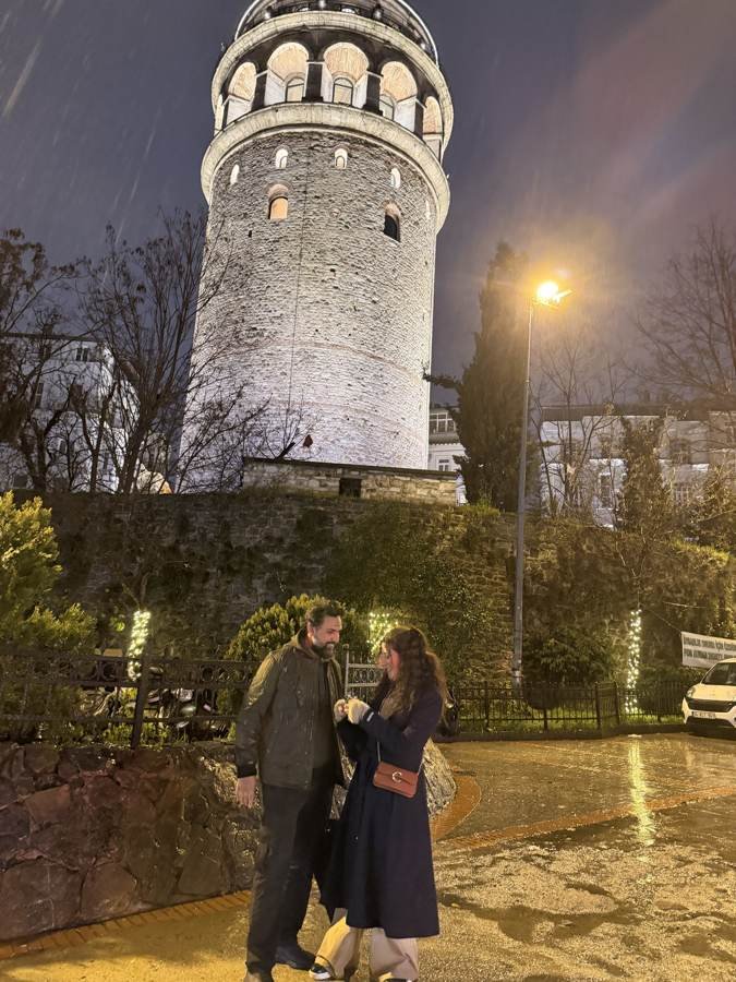 Galata Tower after dark