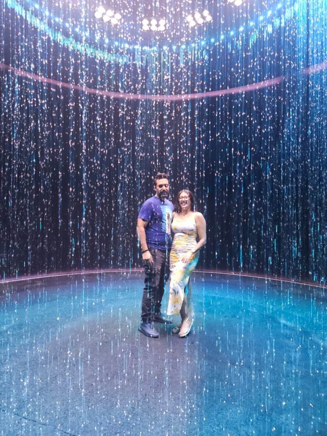 inside the rain of lights