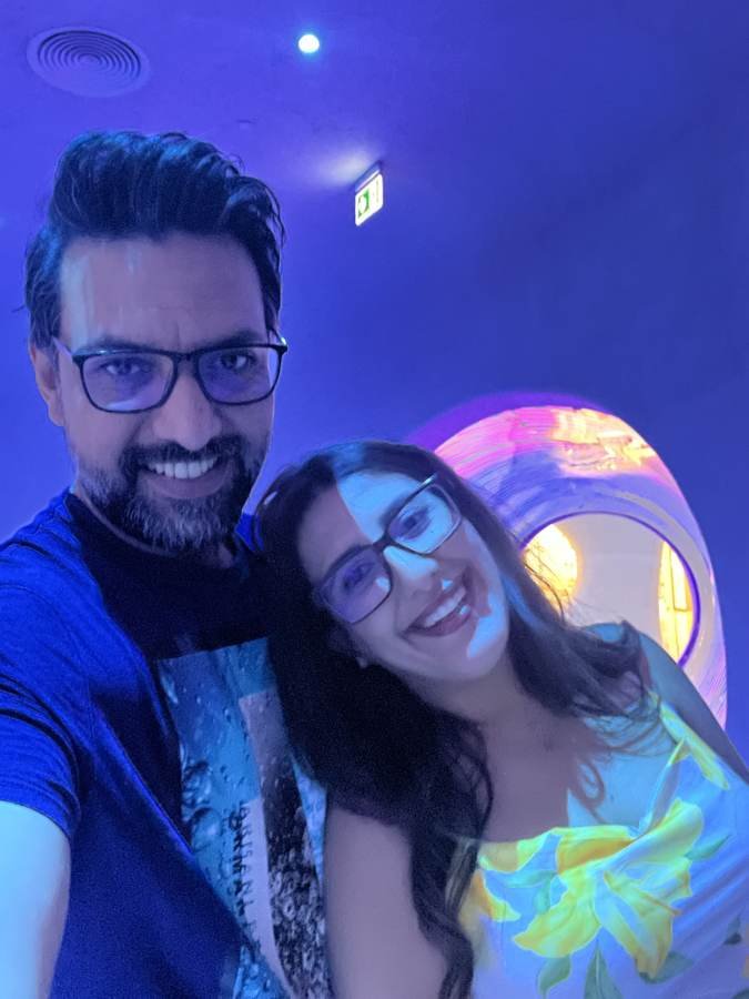 blue-light selfie