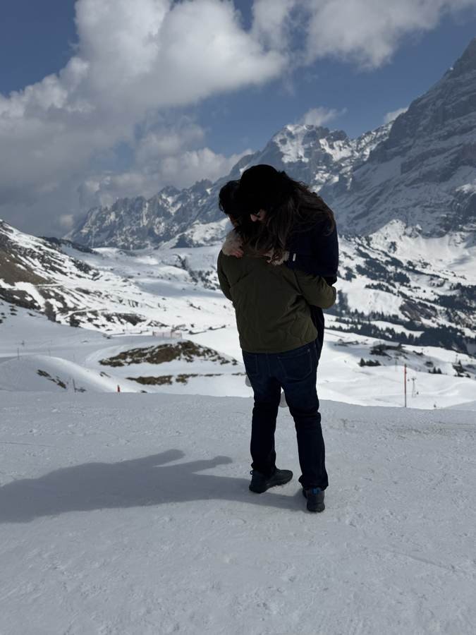 holding on in the snow